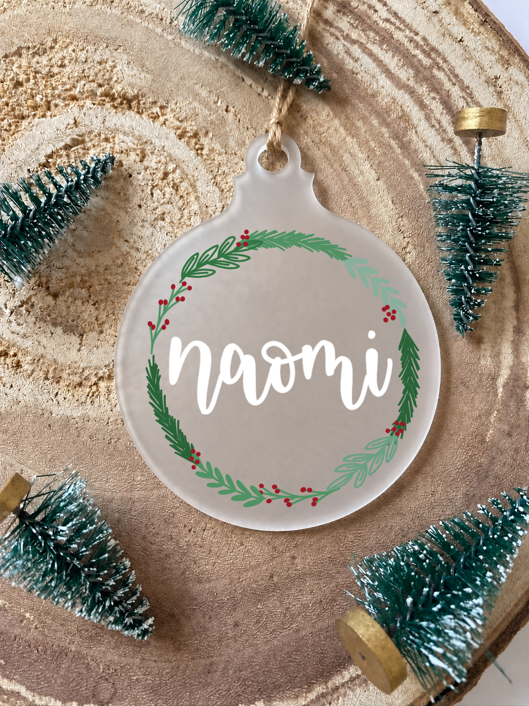 Personalised Christmas Wreath Bauble