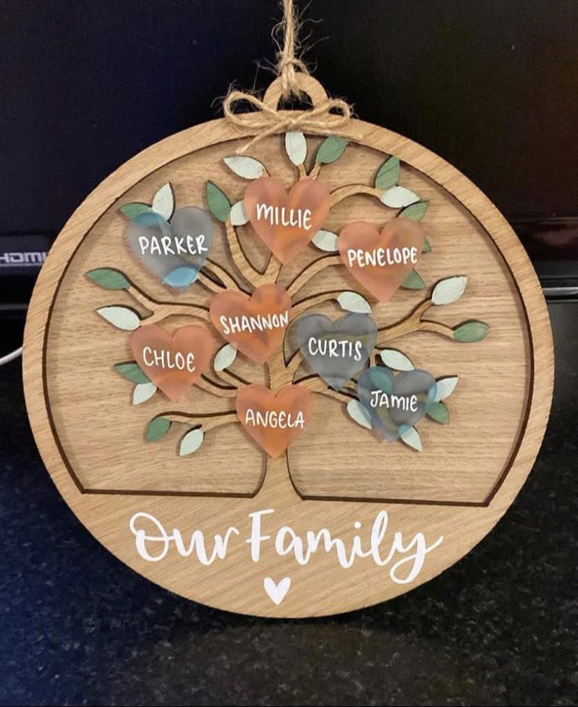 Oak Wooden Family Tree Plaque