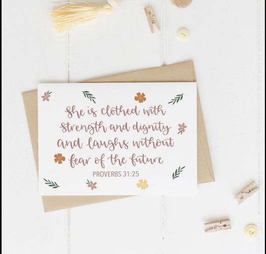 Proverbs 31:25 A6 Greeting Card