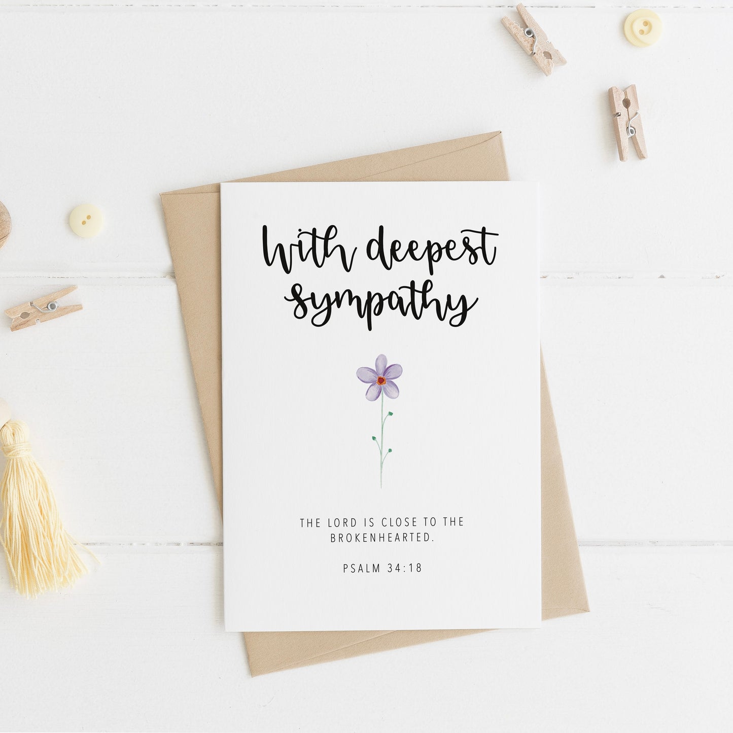 With Deepest Sympathy A6 Greeting Card