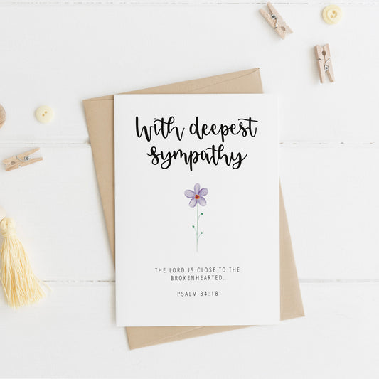 With Deepest Sympathy A6 Greeting Card