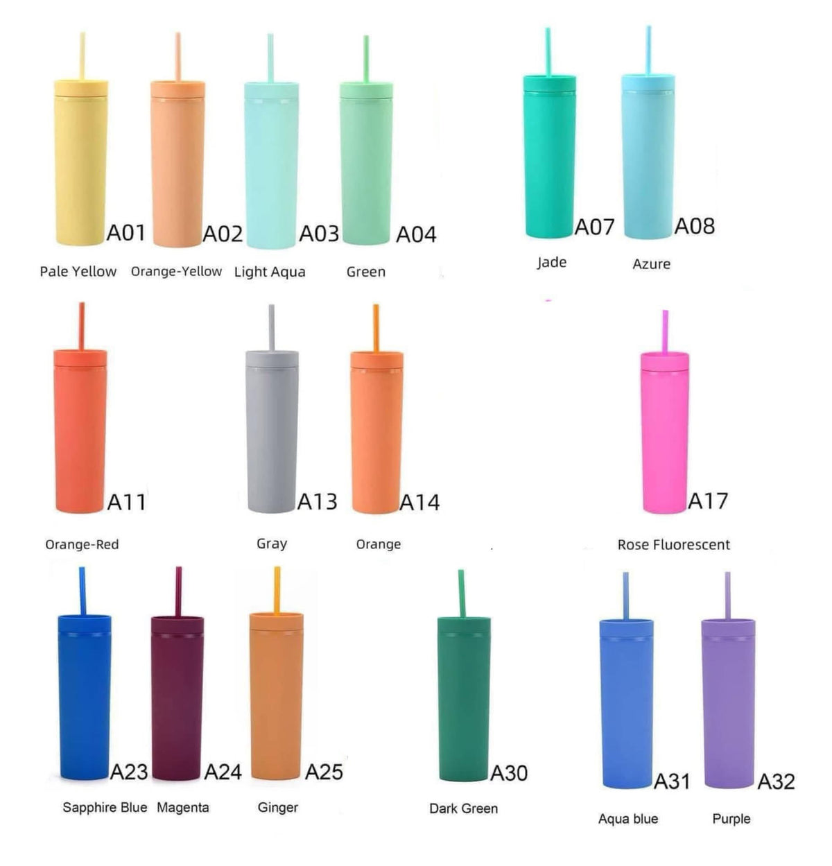 CLEARANCE 16oz Personalised Handlettered Skinny Tumblers (Copy)