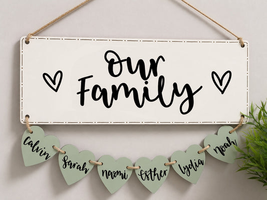 Personalised Family Hanging Plaque