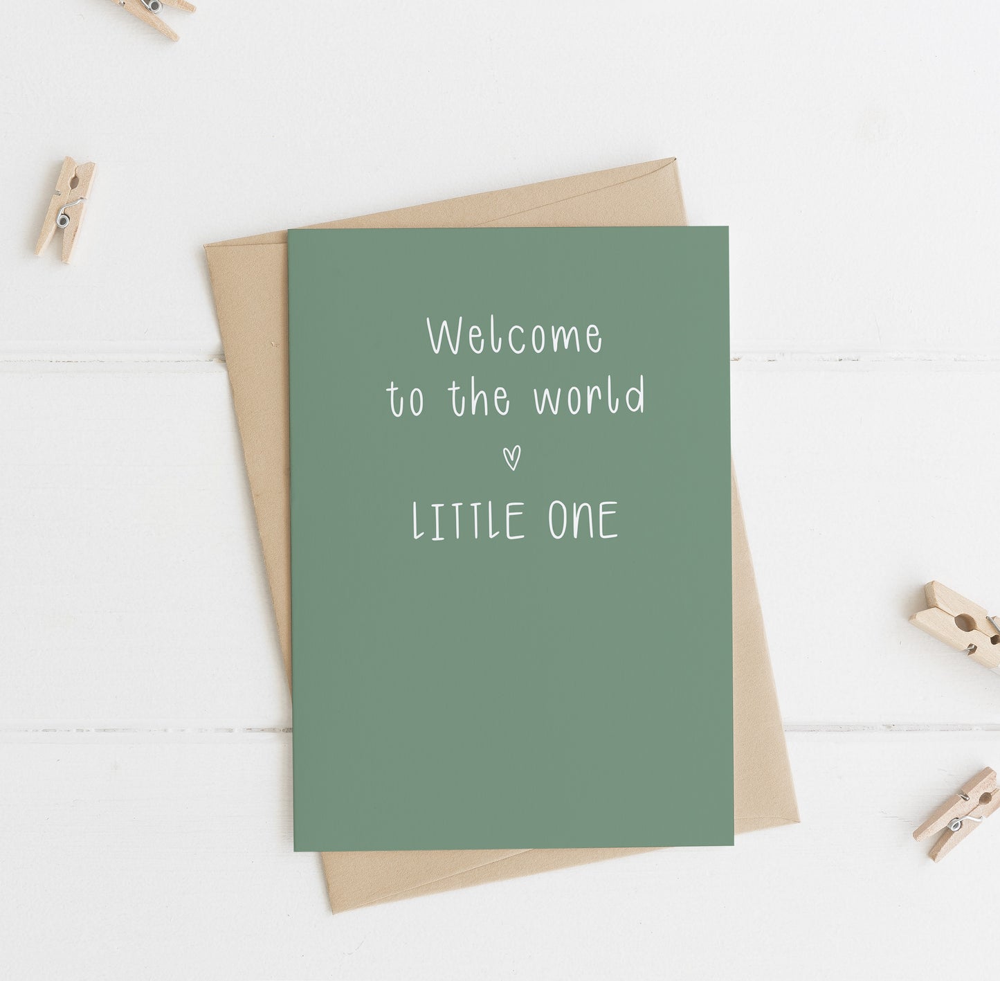 Welcome to the World Little One A6 Greeting Card with Kraft brown envelope