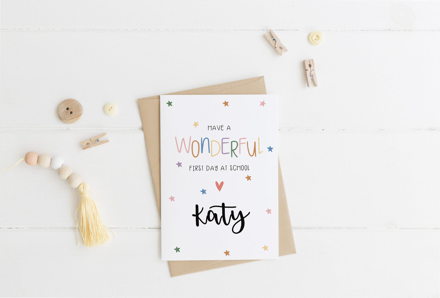Personalised 'Have a Wonderful First Day' Greeting Card