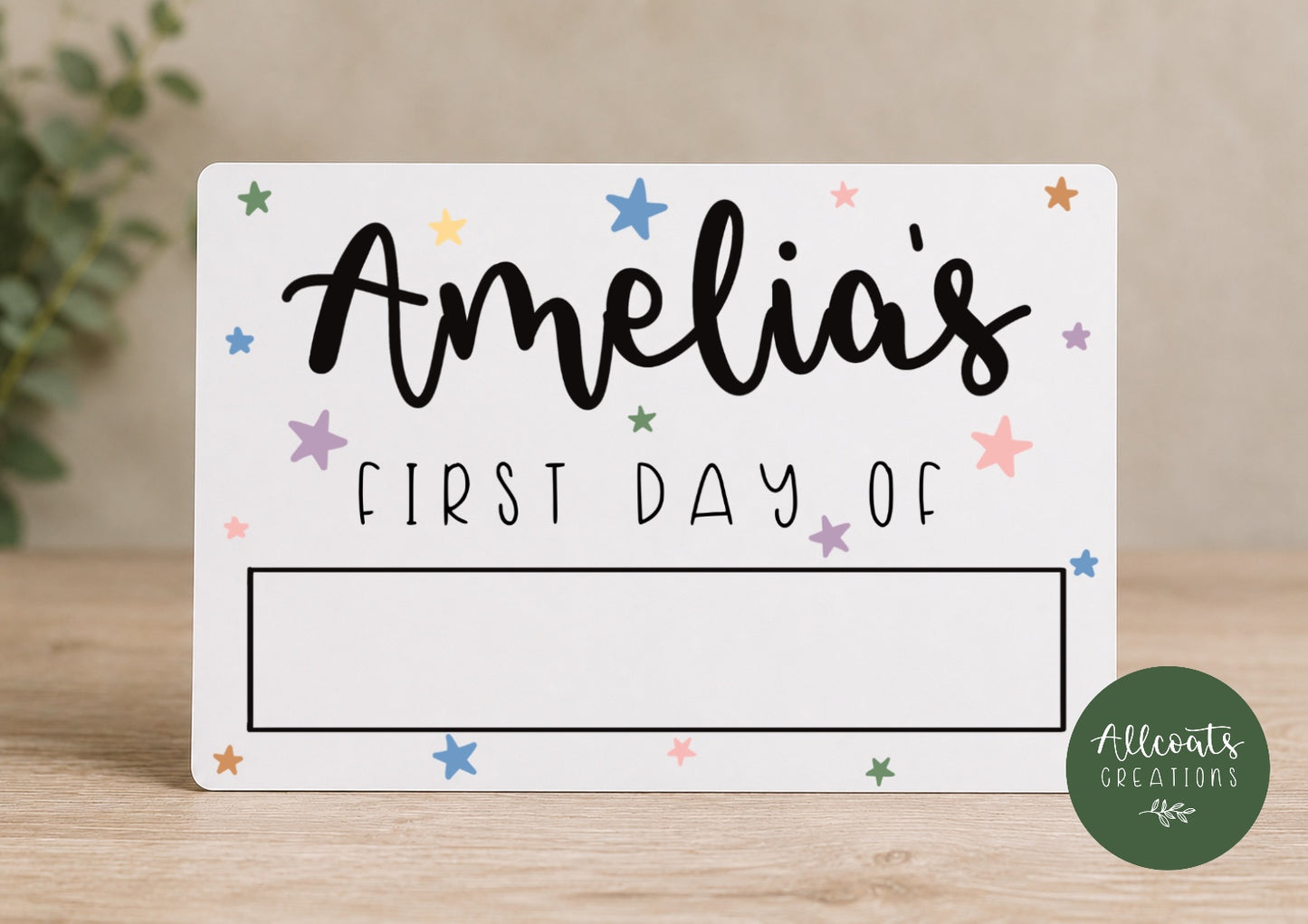 Personalised First Day Milestone A5 Board