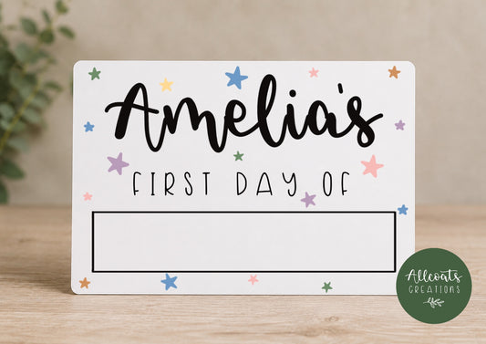 Personalised First Day Milestone A5 Board