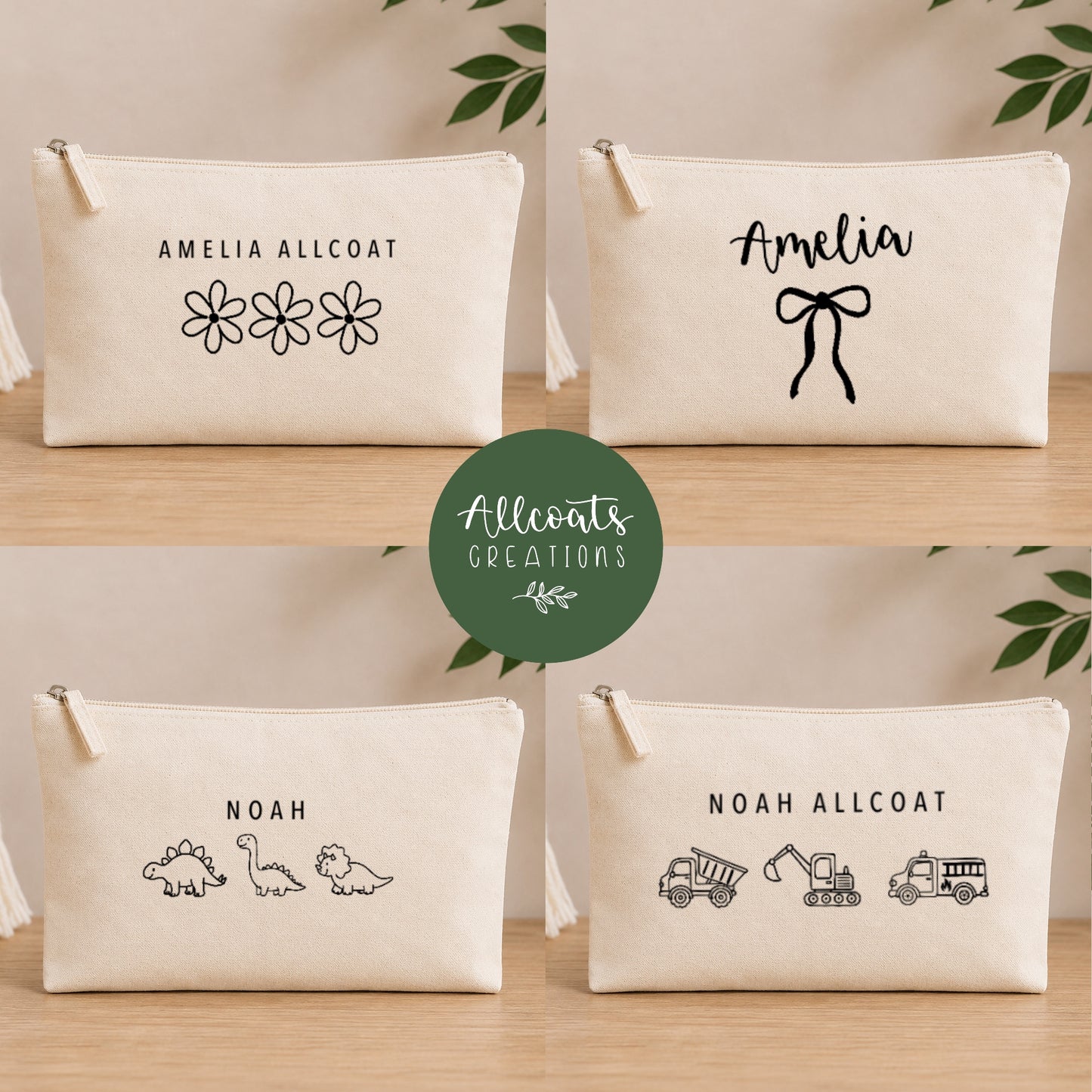 Personalised Canvas Accessory Pouch