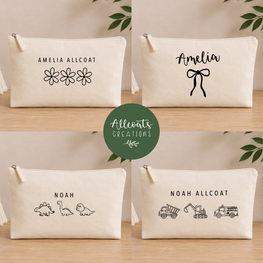 Personalised Canvas Accessory Pouch