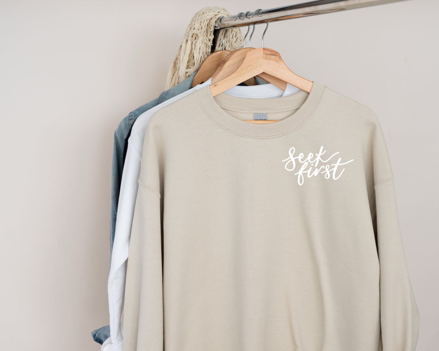 Seek First Christian Sweatshirt – Matthew 6:33