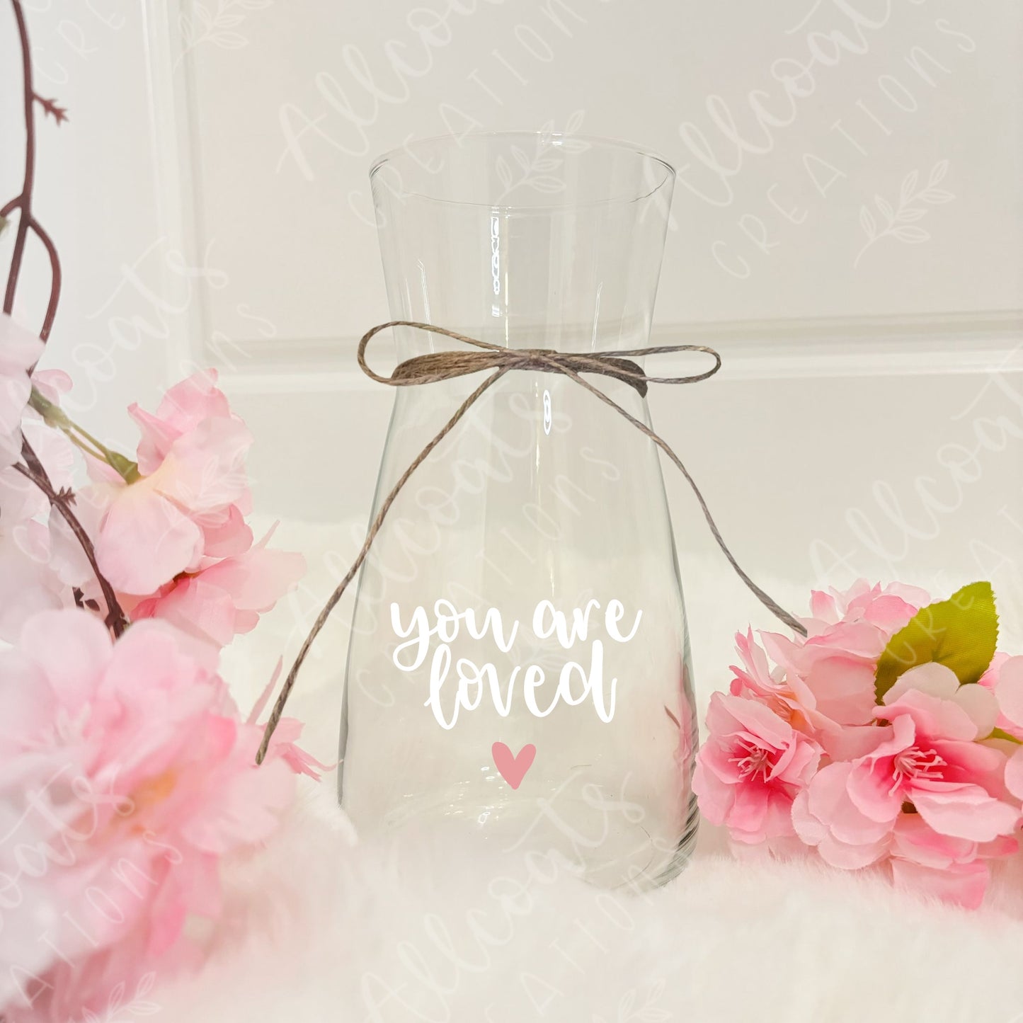 You are loved Glass Vase Plant Pot