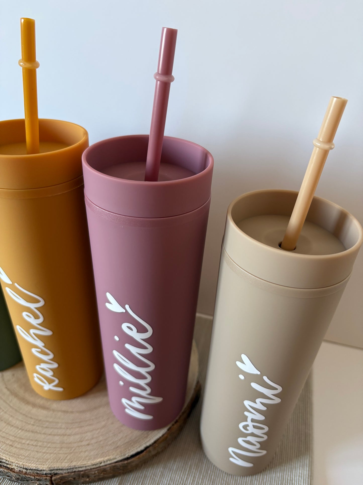 16oz Personalised Handlettered Skinny Tumblers
