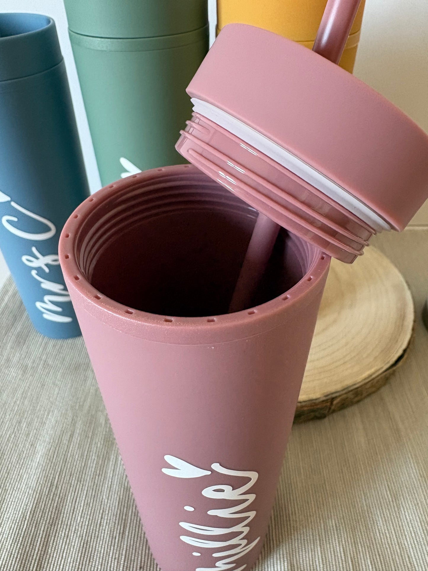 16oz Personalised Handlettered Skinny Tumblers