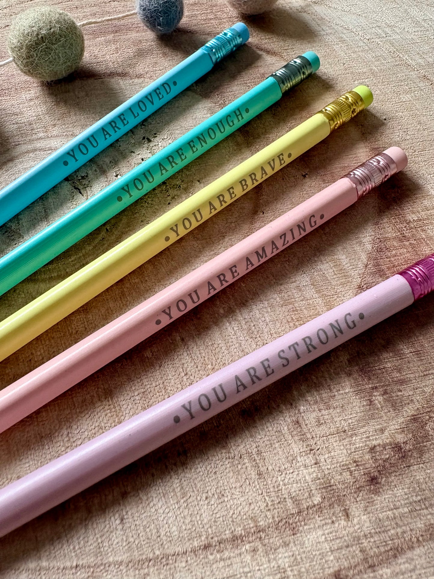 Simple Reminder You are... Set of 5 Pencils