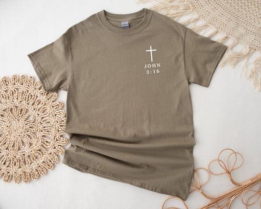 Cross John 3:16 Christian T-shirt