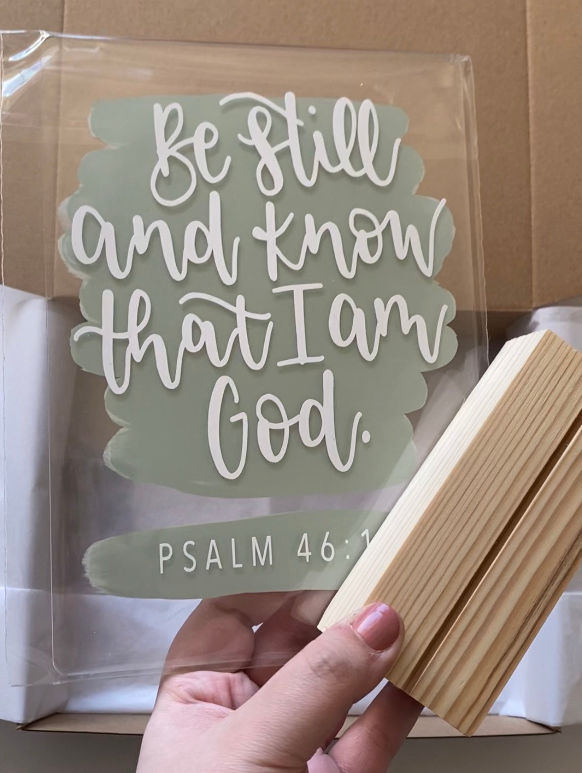 A5 Handlettered Bible Verse Clear Acrylic Plaque