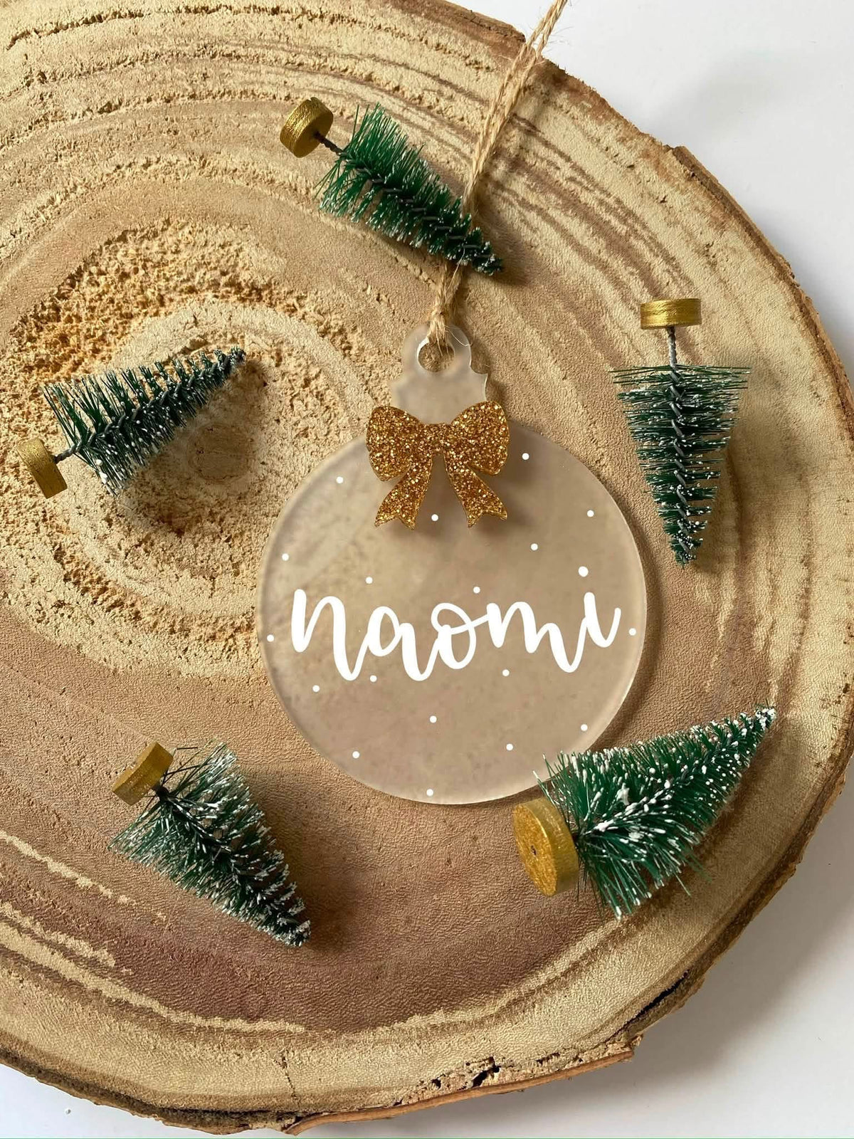 Personalised Bow Christmas Bauble