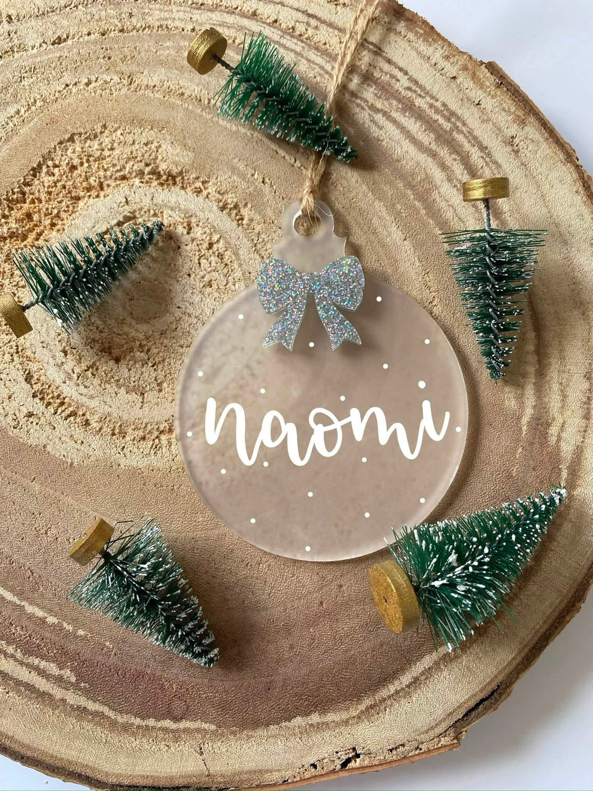 Personalised Bow Christmas Bauble