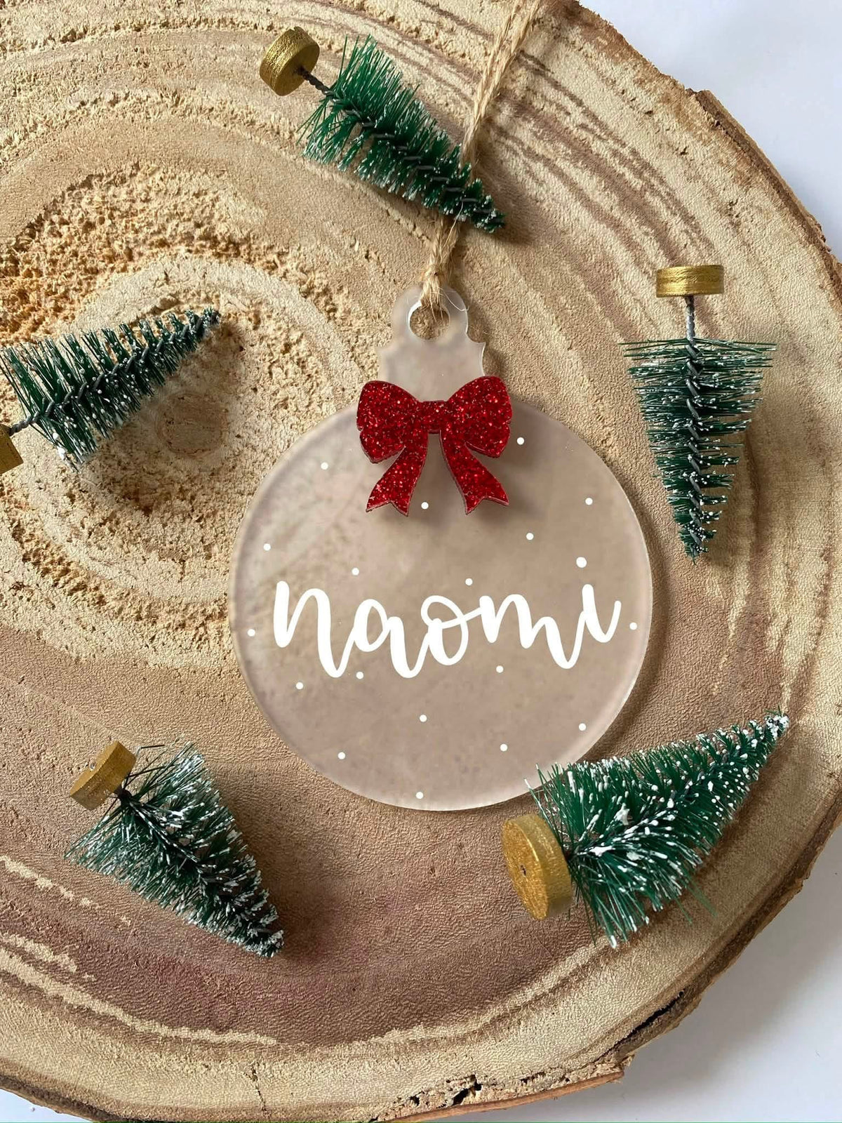Personalised Bow Christmas Bauble