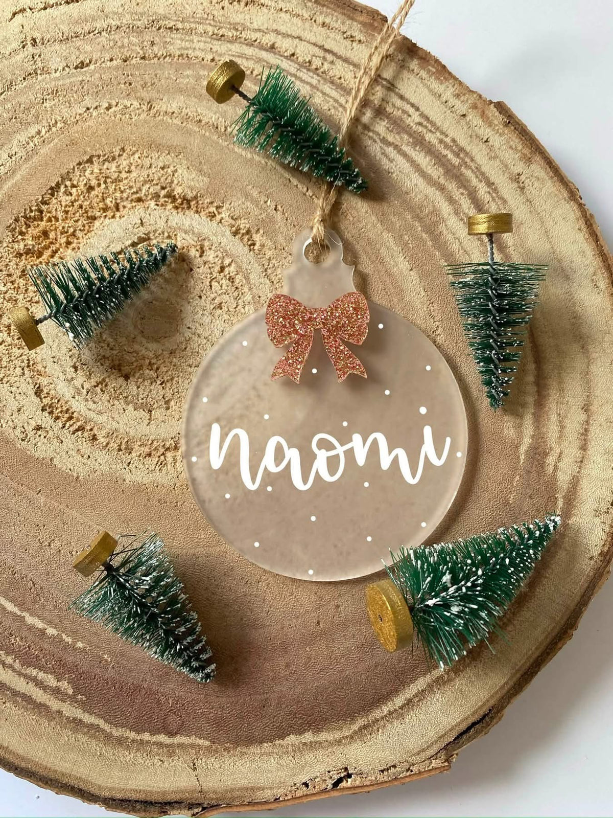 Personalised Bow Christmas Bauble