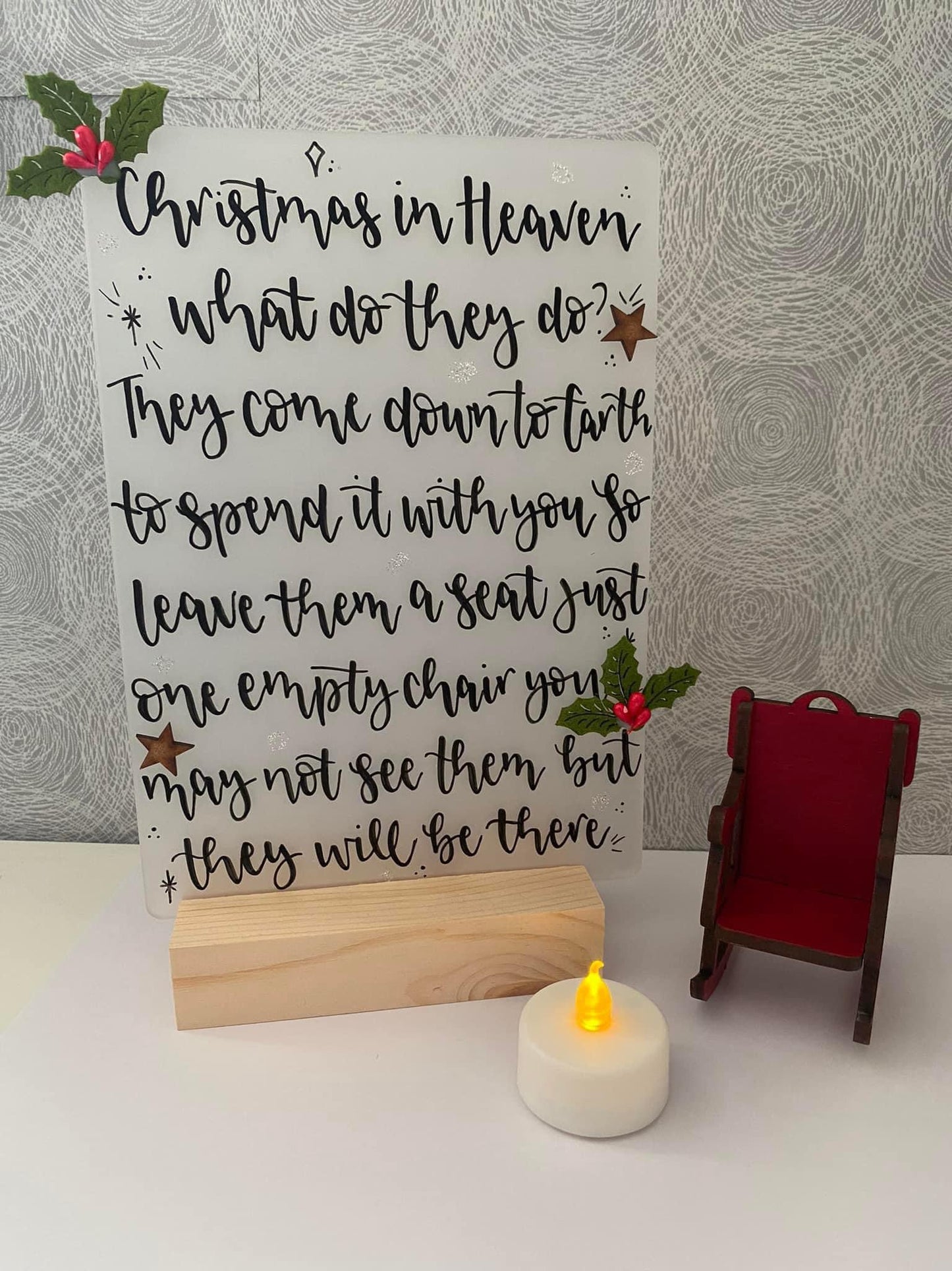 christmas in Heaven Plaque and Chair