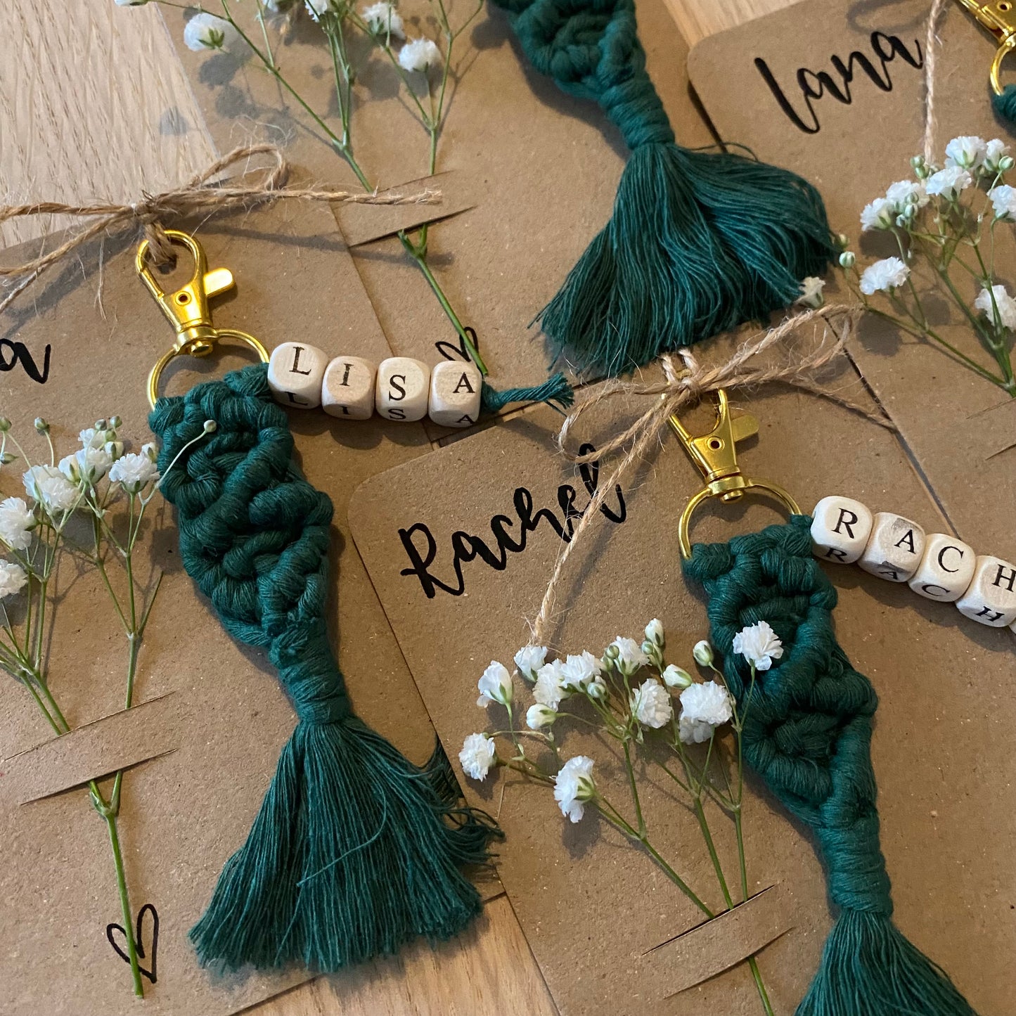 Macrame personalised keychain Birthday Bridal Party Friendship Mothers Day Teachers gift