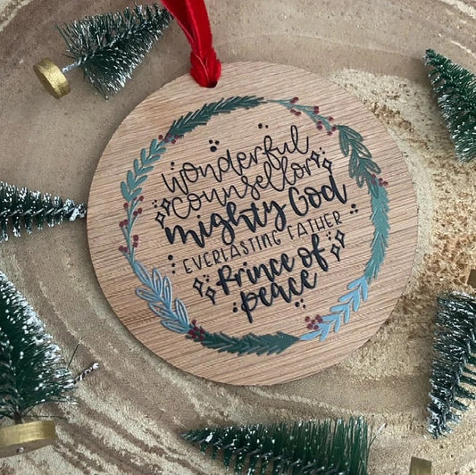 Wonderful Counsellor Oak Hanging Decoration