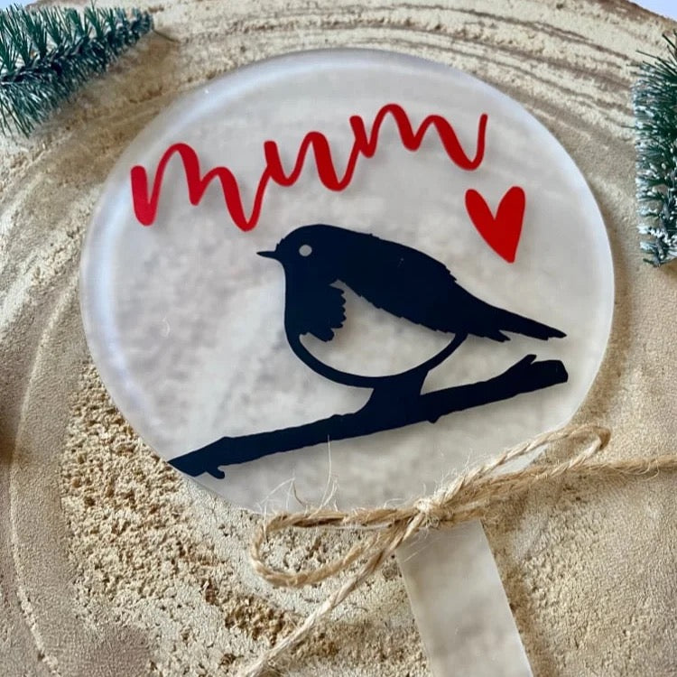 Personalised Robin Grave Marker – Christmas Memorial