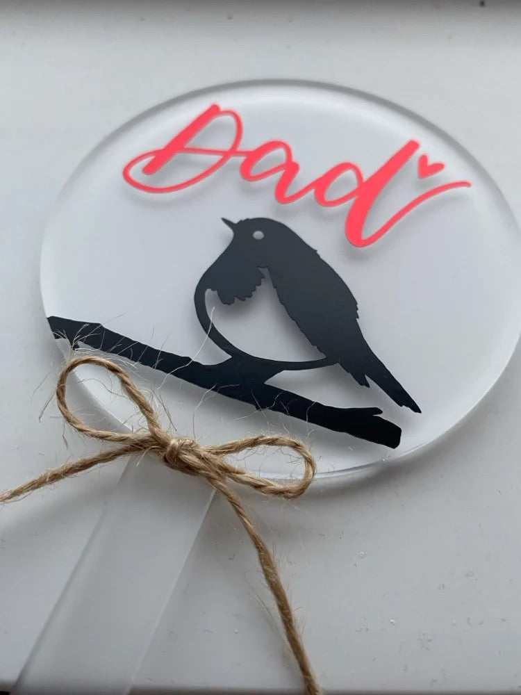 Personalised Robin Grave Marker – Christmas Memorial
