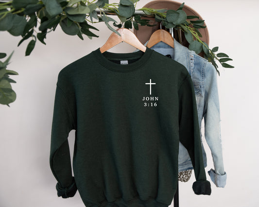 Cross John 3:16 Christian Sweatshirt