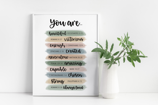 You Are... Scripture Verse Promises of God Print