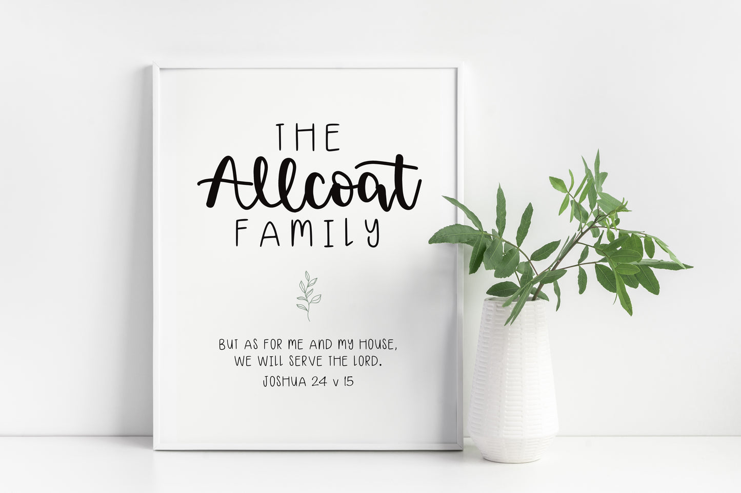 Joshua 24:15 As for me and my house - Custom Personalised Print