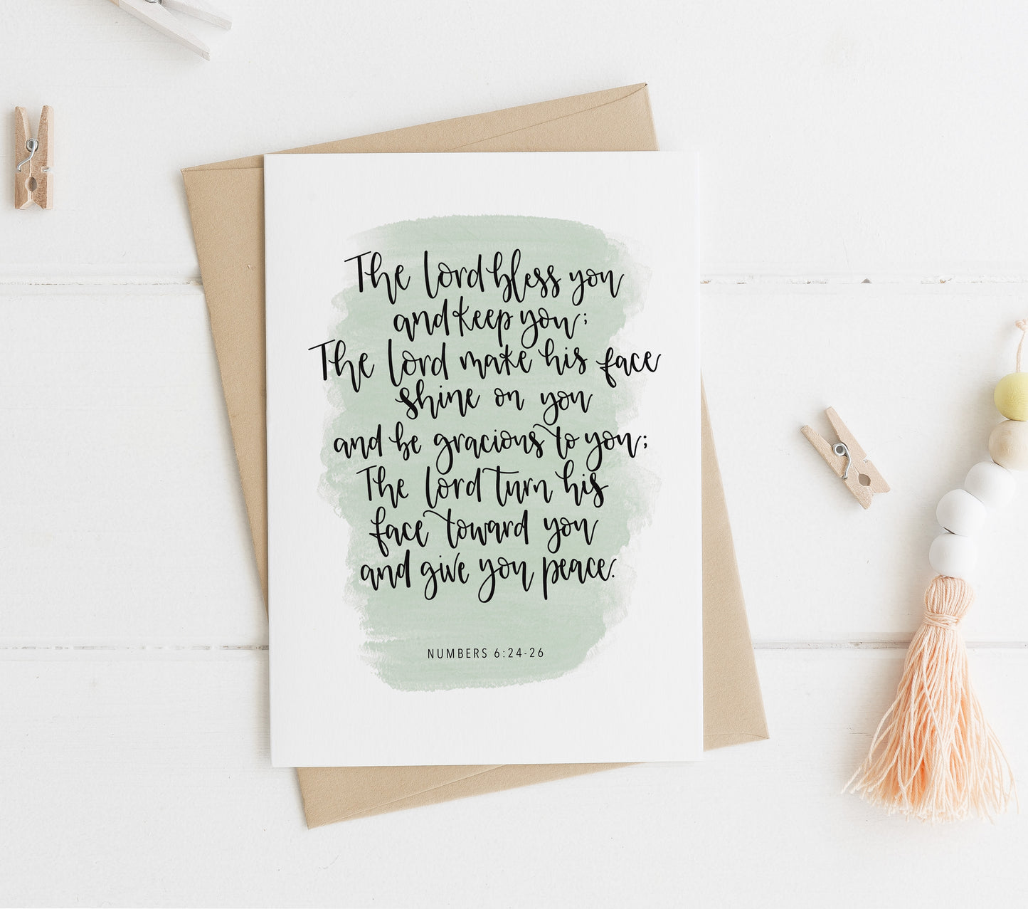 The Blessing A6 Greeting card with Kraft brown envelope