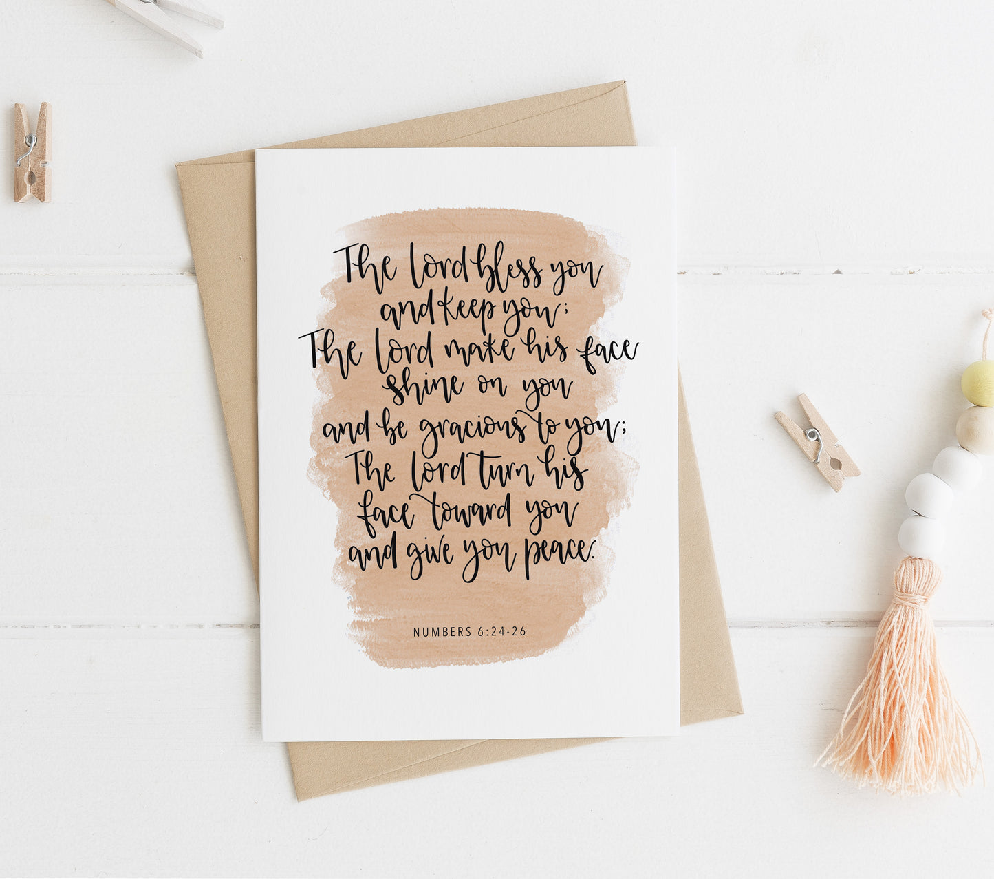 The Blessing A6 Greeting card with Kraft brown envelope