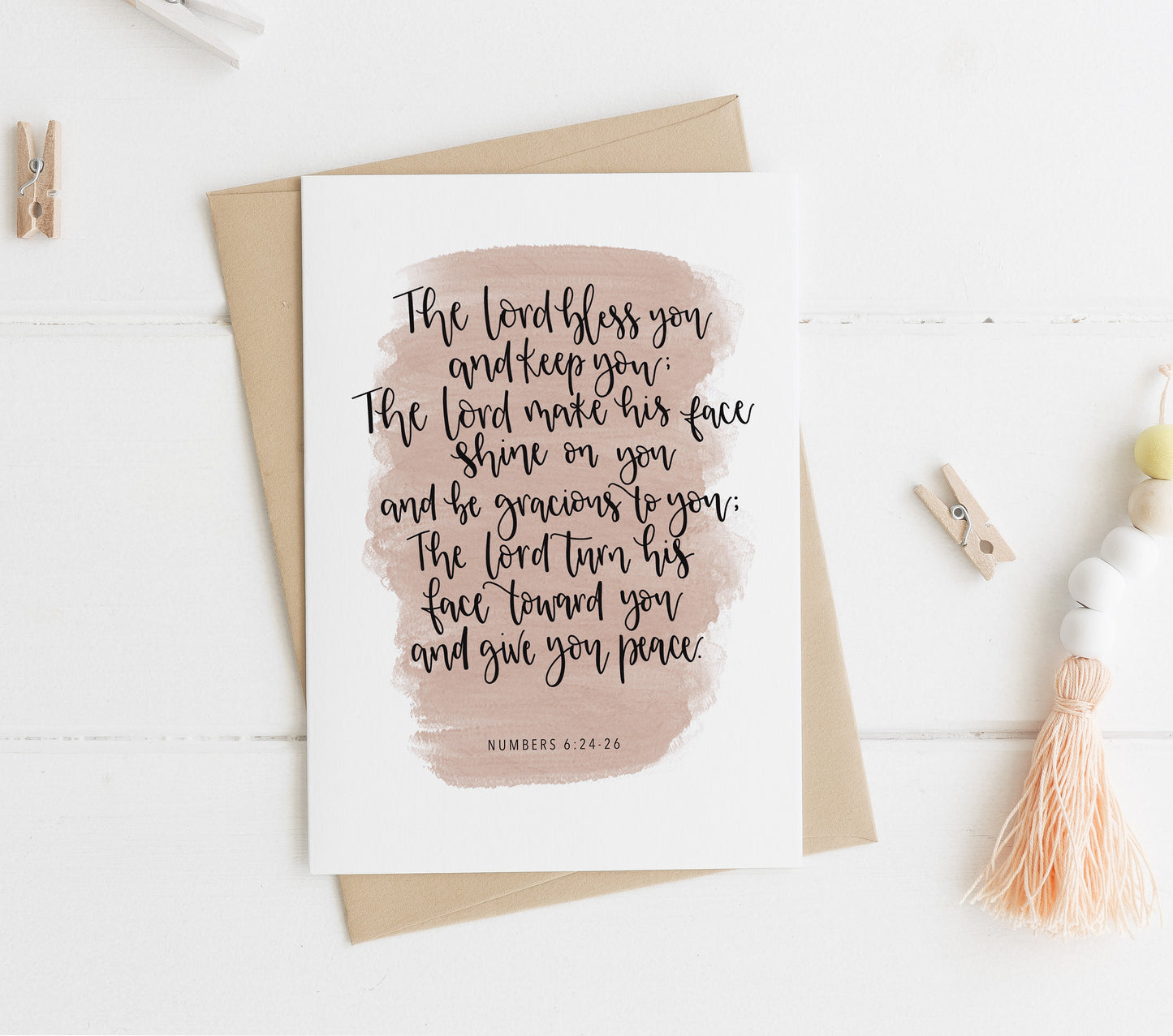 The Blessing A6 Greeting card with Kraft brown envelope